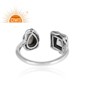 Bague en pierre précieuse Labradorite Flashy Style Vintage Bague en argent sterling 925 Fabricant de bijoux Collection classique - Product Image 4