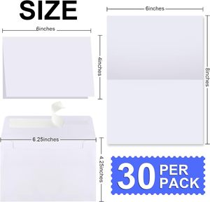 Trống thẻ và phong bì 4x6, 30 gói trắng lời mời cardstock với 30 gói phong bì, Cảm ơn bạn trống thiệp chúc mừng - Product Image 3