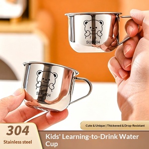 Gobelet pour enfants en acier inoxydable 304, dessin animé mignon, gobelet <span class=keywords><strong>à</strong></span> eau pour tout-petits, épaissi, résistant aux chutes, qualité alimentaire, vaisselle pour enfants, personnalisable - Product Image 1