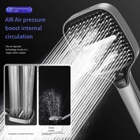 Nouvelle conception, plusieurs modes de pulvérisation, grand panneau, pomme de douche de salle de bain haute pression, buse en silicone autonettoyante, douchette à main