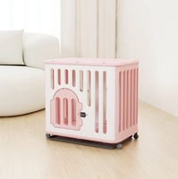 Cage pour animaux de compagnie en plastique solide pliable portable d'intérieur imperméable de haute qualité avec fermeture à bouton