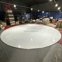 Plancher de danse modulaire rond ZKAI avec bordure en aluminium, scène portable pour événements, fêtes, mariages