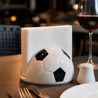 Porte-savon décoratif en céramique style football avec drain, plateau à savon pour comptoir, conception personnalisée acceptable, vente en gros