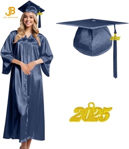 Venta al por mayor uniforme escolar barato de fábrica personalizado brillante vestidos de graduación gorra con borla uniformes para adultos bata de Graduación - Product Image 5