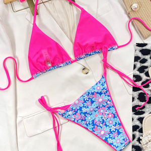 YY5518 2025 Rétro Femmes Sexy Bikini Maillots De Bain Belle Plaid Paisley Imprimer <span class=keywords><strong>Triangle</strong></span> Bikini Ensembles pour Dames Matures - Product Image 3