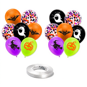 14 Pieces of Halloween <b>Decoration</b> <b>Balloon</b> Party <b>Decoration</b> Thickened Latex <b>Balloon</b> Bat Ghost <b>Balloon</b> Set Wholesale - Product Image 1