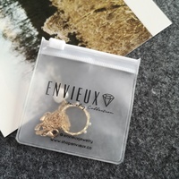 Bolsa Ziplock de PVC pequeña para joyería con logotipo personalizado, bolsas con cremallera para embalaje de plástico, bolsa transparente con cierre de cremallera esmerilada para collar y pendientes