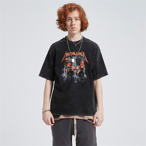 T-shirt à manches courtes rétro <span class=keywords><strong>noir</strong></span> pour homme, vente chaude - Product Image 5