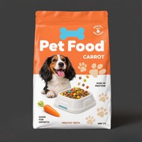 Sacs personnalisés thermoscellables en PE/VMPET/PE pour aliments pour animaux de compagnie, impression personnalisée, fond plat, pour friandises pour chiens et chats