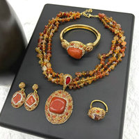 Collier tendance en perles de pierre de cristal CH-HDN2121, bijoux en pierre de cristal turquoise, bracelet/collier/boucles d'oreilles/bague en cristal, vente en gros