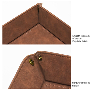 Tùy chỉnh giá thấp đồng xu Key catchall khay Có thể gập lại hình vuông cạnh giường ngủ lưu trữ PU da <span class=keywords><strong>Valet</strong></span> khay bút - Product Image 6