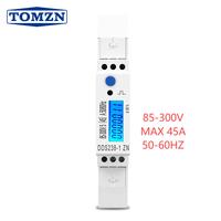Medidor de Energía Monofásico de Riel DIN de 5(45)A, 45A Máx., 110V/220V, 50HZ/60HZ, con RS485 MODBUS-RUT