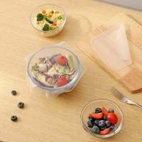 Lot de 3 couvercles carrés en silicone translucide de haute qualité, anti-poussière, pour la conservation des aliments, pour la cuisine domestique