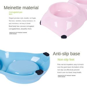 Hupu mangkuk ganda besar ramah lingkungan, untuk anjing kucing baja tahan karat melamin dengan kaki pola Solid penyimpanan makanan dalam ruangan - Product Image 5