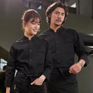 Uniformes <span class=keywords><strong>de</strong></span> travail unisexes pour personnel <span class=keywords><strong>de</strong></span> nettoyage et <span class=keywords><strong>de</strong></span> cuisine en polyester/coton à manches sept points pour restaurants - Vente en gros - Product Image 4