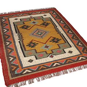 100% Wool Jute Kilim Rugs Embroidered Geometric Vintage Design Luxury Hand Woven Carpets Rugs & Door <b>Mats</b> Bulk - Product Image 2