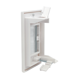 Plaque murale de passage et d'entrée pour câbles basse tension avec 2 rabats et brosses en nylon - Product Image 2