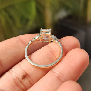 Anillo Único con Diamante Cultivado en Laboratorio, Banda Delicada, Hermosa Piedra Central, Ideal para Ocasiones Especiales, Joyería Elegante de la India - Product Image 6