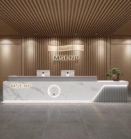 XTQT-027 Bureau de réception extensible moderne en mélamine pour salon de beauté avec tailles personnalisables