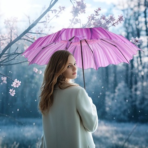 Heavy Duty Windproof 3-Folding Reverse Folding Manual Umbrella Strong Iron <b>Frame</b> 8-Rib Auto Close All-Season Modern Travel - Product Image 1