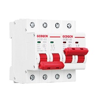 Sakelar Transfer Daya Ganda Manual GCDQCN 220V Pemutus Sirkuit Udara Interlocking 63A Konversi Fotovoltaik Fase Tunggal ATS