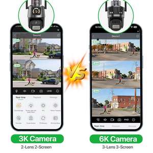 无线网络摄像机4k高清三屏PTZ摄像机室外无线<span class=keywords><strong>3</strong></span>镜头人工智能检测闭路电视视频安全摄像机iCsee - Product Image 6