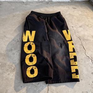 आनोंगा स्ट्रीटवियर कस्टम शुद्ध कपास मुद्रण लोगो परेशान विंटेज एसिड वॉश घुटने की लंबाई पुरुषों के लिए घुटने की लंबाई - Product Image 1