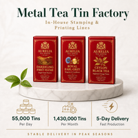UV-Bedruckter Roter Weißblech-Teebehälter für Spezialitäten wie English Breakfast und Earl Grey Tee, Maßgefertigte Teedose