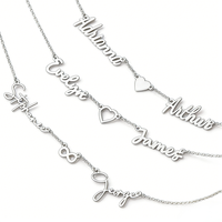Collier personnalisé à double nom avec pendentif cœur, plaqué or 18 carats, acier inoxydable, bijoux personnalisés, résistant à l'eau, amour éternel pour couple
