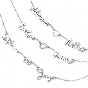 Collana Personalizzata <span class=keywords><strong>con</strong></span> Due <span class=keywords><strong>Nomi</strong></span> e <span class=keywords><strong>Cuore</strong></span>, Gioiello per Coppie in Acciaio Inossidabile Placcato Oro 18k, Non Sbiadisce, <span class=keywords><strong>con</strong></span> <span class=keywords><strong>Nomi</strong></span> Multipli - Product Image 2