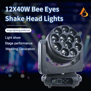 Equipo de Iluminación para Escenarios, Luz Móvil LED Bee Eye, 12 Piezas de 40w, Luz Móvil DMX - Product Image 2