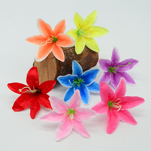 Fleurs artificielles en soie Dongchen Crafts, fleurs de lys faites à la main, décorations de mariage, accessoires pour la maison, arrangements floraux muraux - Product Image 1
