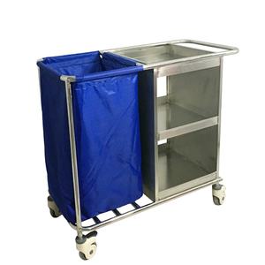 Bdt209 अस्पताल व्हील स्टेनलेस स्टील के साथ लॉन्ड्री ट्रॉली गाड़ी की सफाई - Product Image 1