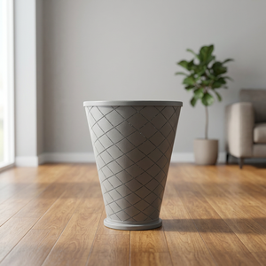 PERFORATED LAMPS White Cone Plastic Floor Lamp <b>Shade</b> with Diamond Pattern Design - Product Image 1