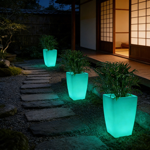 <span class=keywords><strong>Maceta</strong></span> <span class=keywords><strong>con</strong></span> <span class=keywords><strong>luz</strong></span> <span class=keywords><strong>LED</strong></span> impermeable IP65 para decoración del hogar al aire libre, jarrón luminoso colorido para exposición de suelo o colgante - Product Image 2