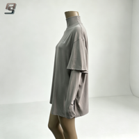 Haut de sport modeste personnalisé pour femme musulmane, à manches longues, col montant, coupe oversize, pour l'entraînement, vente en gros OEM
