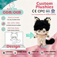 Poupée en peluche personnalisée, mignonne et tendance, avec broderie exquise, style anime, jouet en peluche nu, cheveux en tissu, commande en gros, cadeau d'usine