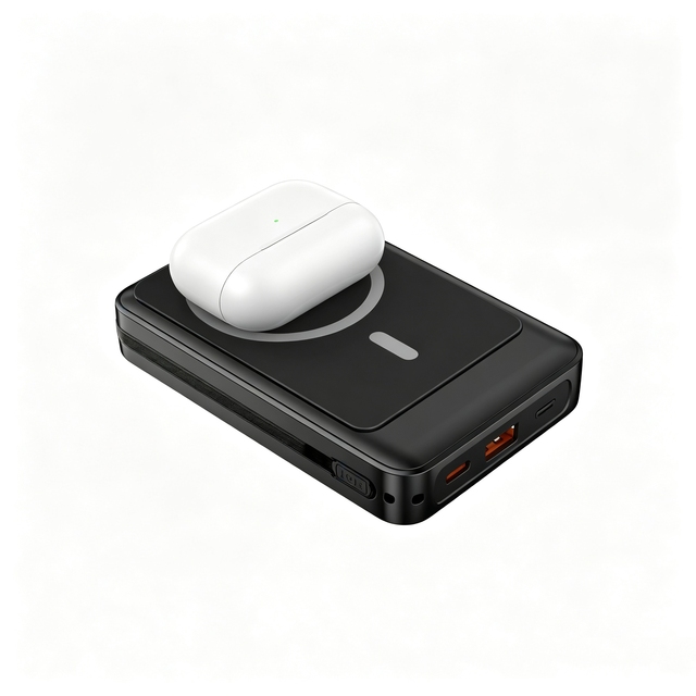 Magnetic Wireless Fast Charging Power Bank with Foldable Ring Kickstand for Travel Outdoor Multi Color Optional