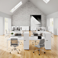 Espace ouvert moderne Coworking table de bureau modulaire poste de travail mobilier de bureau 4 places personnel poste de travail