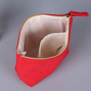 Wholesale Custom Travel Canvas Cosmetic Pouch Portable Cotton Canvas Travel Make up <b>Bag</b> Zipper Eco Friendly Canvas Toiletry <b>Bag</b> - Product Image 2