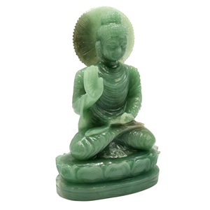 Bouddha en aventurine verte australienne - sculpture artisanale du Bouddha serein et méditant - cristal/reiki/chakra - 7 pouces - Product Image 2