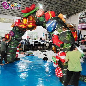 Giáng sinh inflatables trang trí ngoài trời ánh sáng lên cổng tò vò sân sau Xmas Santa <span class=keywords><strong>Inflatable</strong></span> kẹo lối vào vòm cho kỳ nghỉ trang trí nội thất - Product Image 3