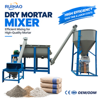 Machine à mélanger le mortier sec pour mortier autolissant avec élévateur à godets, silo et ensacheuse
