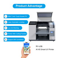Nueva Impresora UV Plana A3 con Función de Troquelado, Carga de Imágenes por Código QR, Impresora UV DTF de Doble Cabezal con Computadora