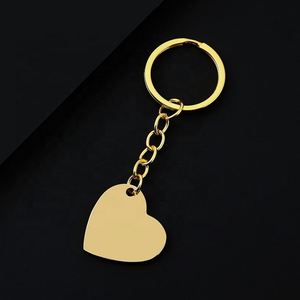 Personnalisation sur mesure, gravure au laser, impression de logo, porte-clés en acier inoxydable, matériau vierge en forme de cœur, porte-clés en métal - Product Image 3