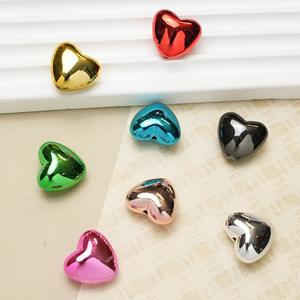 20mm acrílico UV plateado Metal corazón DIY hecho a mano pulsera pendientes cuenta Material accesorios de joyería - Product Image 4