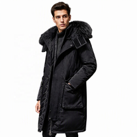 Parka longue d'hiver avec capuche en fourrure et logo personnalisé, matelassée robuste, uniforme tactique d'équipe, broderie marque privée, vente en gros