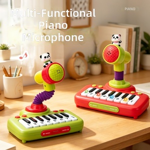 Clavier électronique multifonctionnel interactif pour enfants avec microphone intégré et personnage <span class=keywords><strong>de</strong></span> dessin animé - Jouet éducatif - Product Image 2