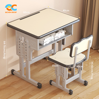 OEM/ODM pris en charge la production à haut volume personnalisé moderne en métal réglable bureau d'école table d'étude chaise tous les âges enfants