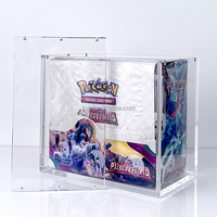 Boîte de présentation en acrylique transparente TCG pour Pokémon Mega Evolution : Phantasmal Flames Booster Box avec couvercle magnétique, boîte de présentation en acrylique
